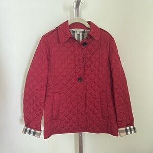 Burberry red quilted jacket
